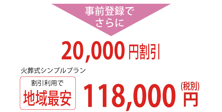 事前割引で地域最安値118,000円