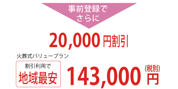 事前割引で地域最安値143,000円