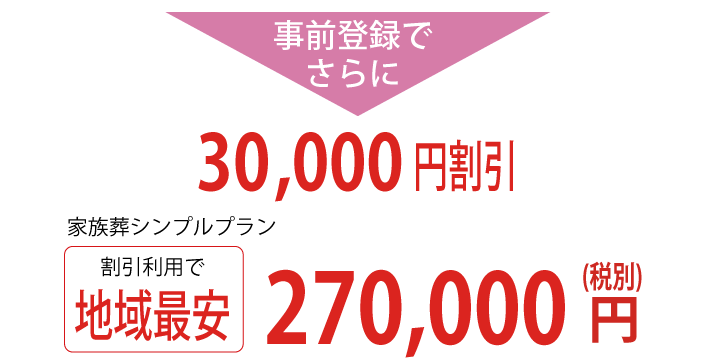 事前登録で地域最安値270,000円